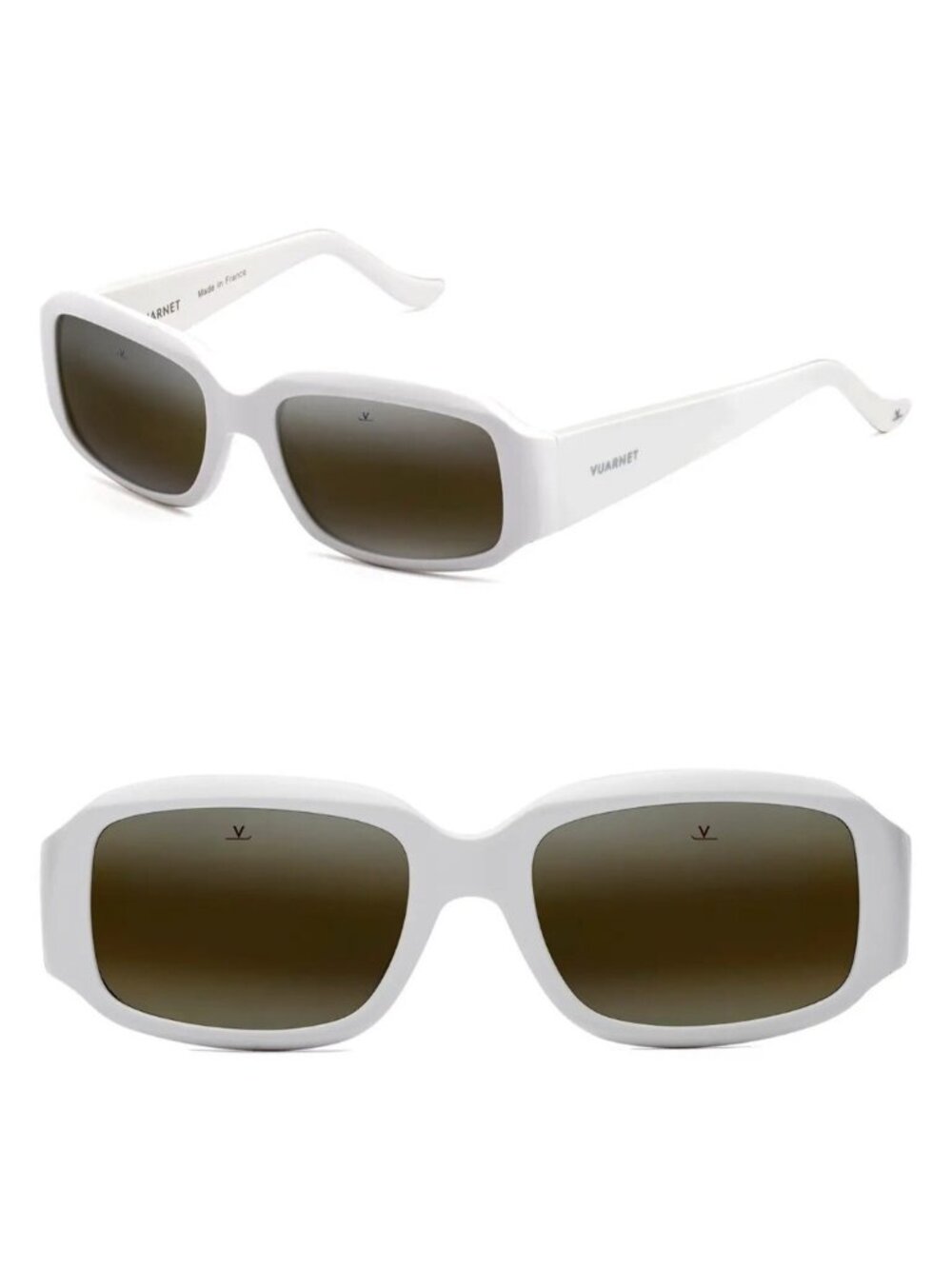 Vuarnet Resort VL2201 0007 55mm Rectangle Alpine Sunglasses Skilynx Lenses White